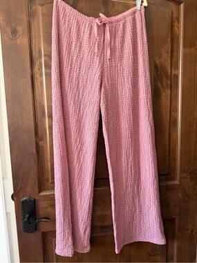 H&M size L NWT Pink gauze Wide-Leg  Pant